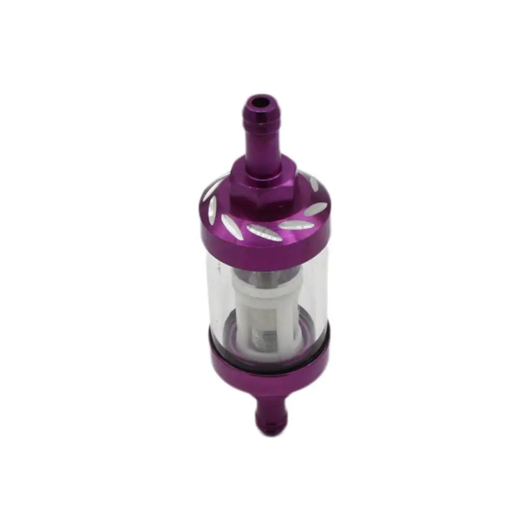 Gas Fuel Filter Replacement Aluminum Glass Inline Purifier 8mm for Motorcycle Scooter ATV Dirt B - Automotive LED Light