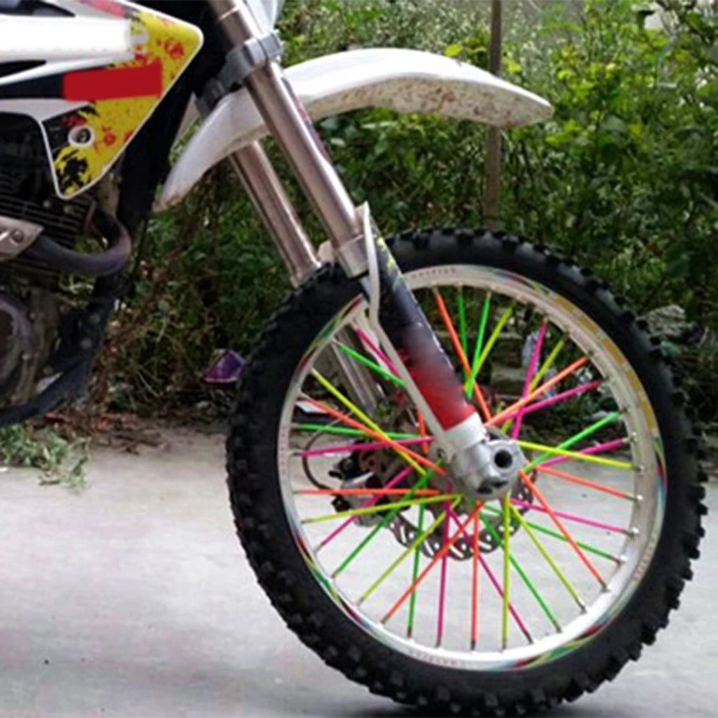 36 Pieces Motocross Wheel Spoke Wraps Set Universal Covers for Dirt Bike Motorcycle Rim Skin for - Automotive LED Light