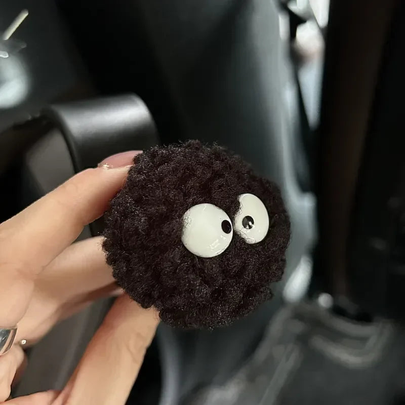 Cute Little Coal Ball Car Seat Back Hook Storage Car Headrest Organizer Food Bag Handbag Car Dec - Automotive LED Light
