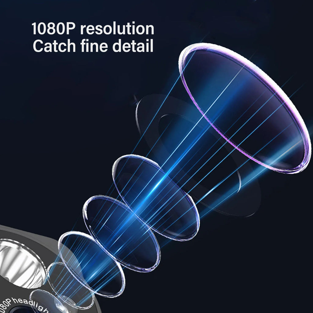 LED Headlamp Camera 1080P 45 Deg Free Adjustment Handsfree Cycling Video Recorder for Running He - Canbus LED Headlight