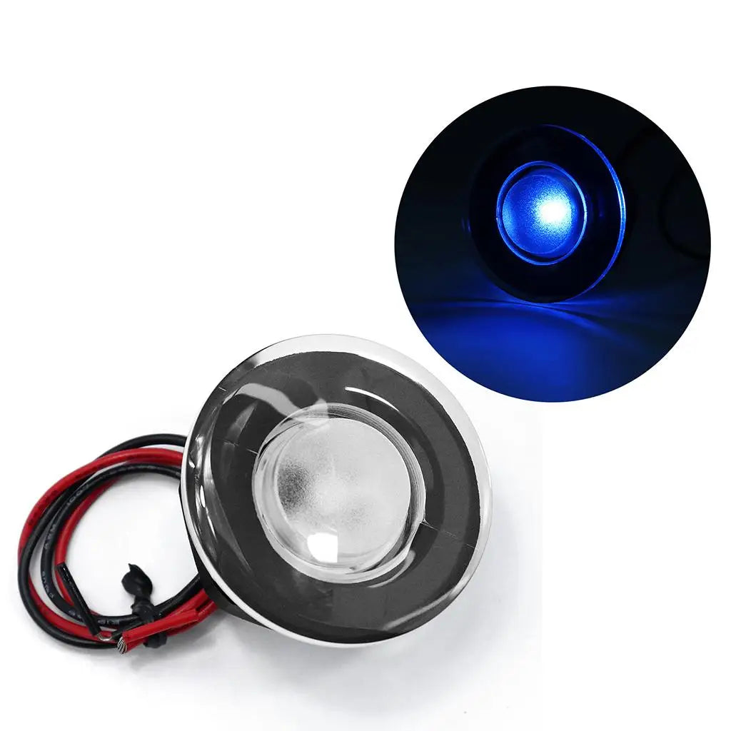 LED Step Light Plastic Round Flush Mount Boat Marine Stair Lighting for 12V Deck and Garden Path - Automotive LED Light