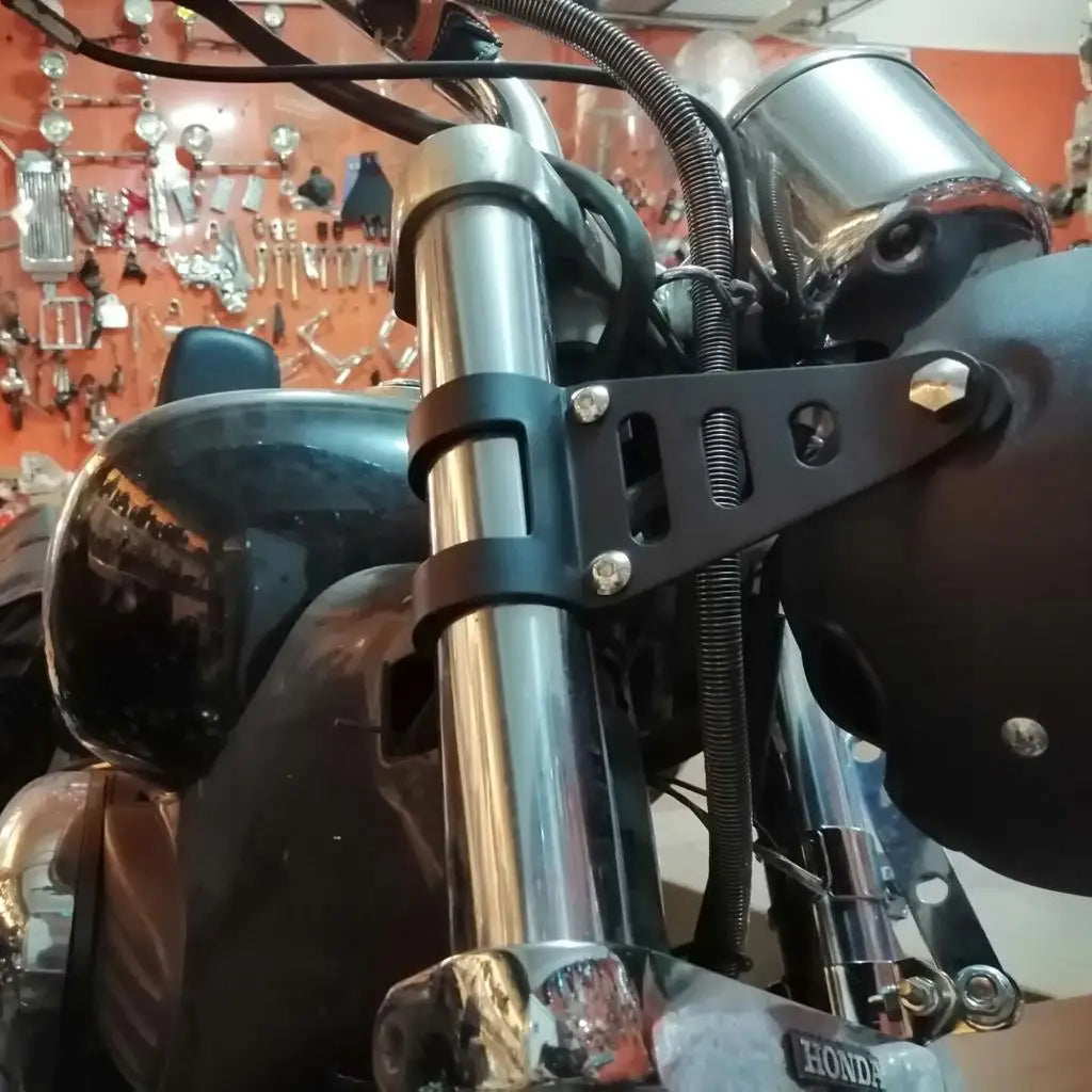 Motorcycle Headlamp Bracket Metal Fork Mount Headlight Holder Plate Easy Install for Custom Bike - LED Motorcycle Light