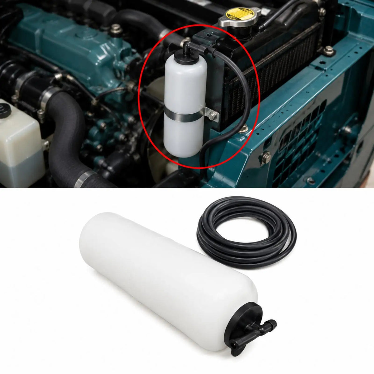 Overflow Tank PP Plastic Reserve Expansion Coolant Tank Excavator Parts Leakproof Efficient Cool - Automotive LED Light