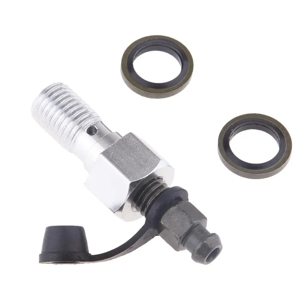 Banjo Bolt M10 X 1.25mm Aluminum Alloy Motorcycle Brake Bleeder Screw Replacement for Caliper Pu - Automotive LED Light