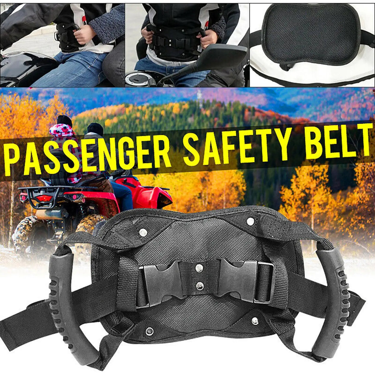 Motorcycle Rear Seat Safety Belt Oxford Cloth Armrest Grip for Children Passenger Scooter ATV Ho - Automotive LED Light