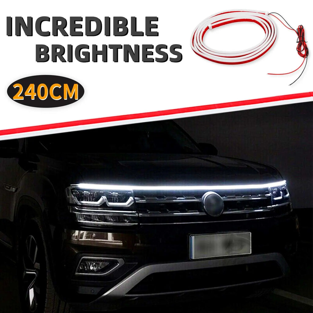 180cm/240cm Exterior Car LED Hood Light Strip Flexible Waterproof Dynamic Scan Start Up Hoodbeam - Automotive LED Light