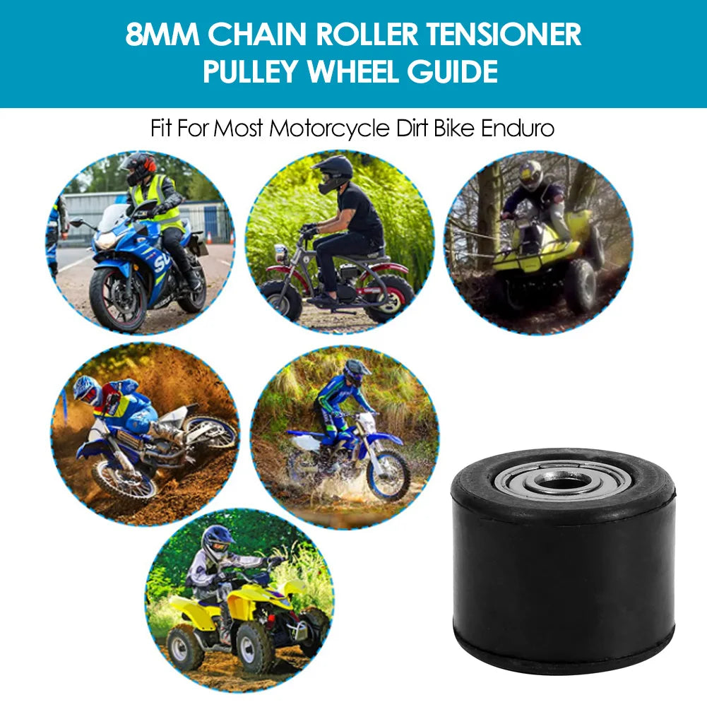Motorcycle Motorbike 8mm Chain Roller Tensioner Pulley Wheel Guide for Motorcycle Dirt Bike Endu - Automotive LED Light