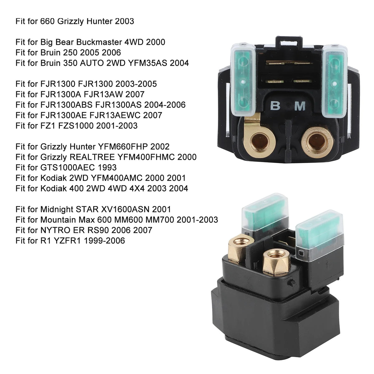 12V Starter Solenoid Relay 4YR‑81940‑00‑00 Replacement Fit for YZF YFM Grizzly Kodiak - Automotive LED Light