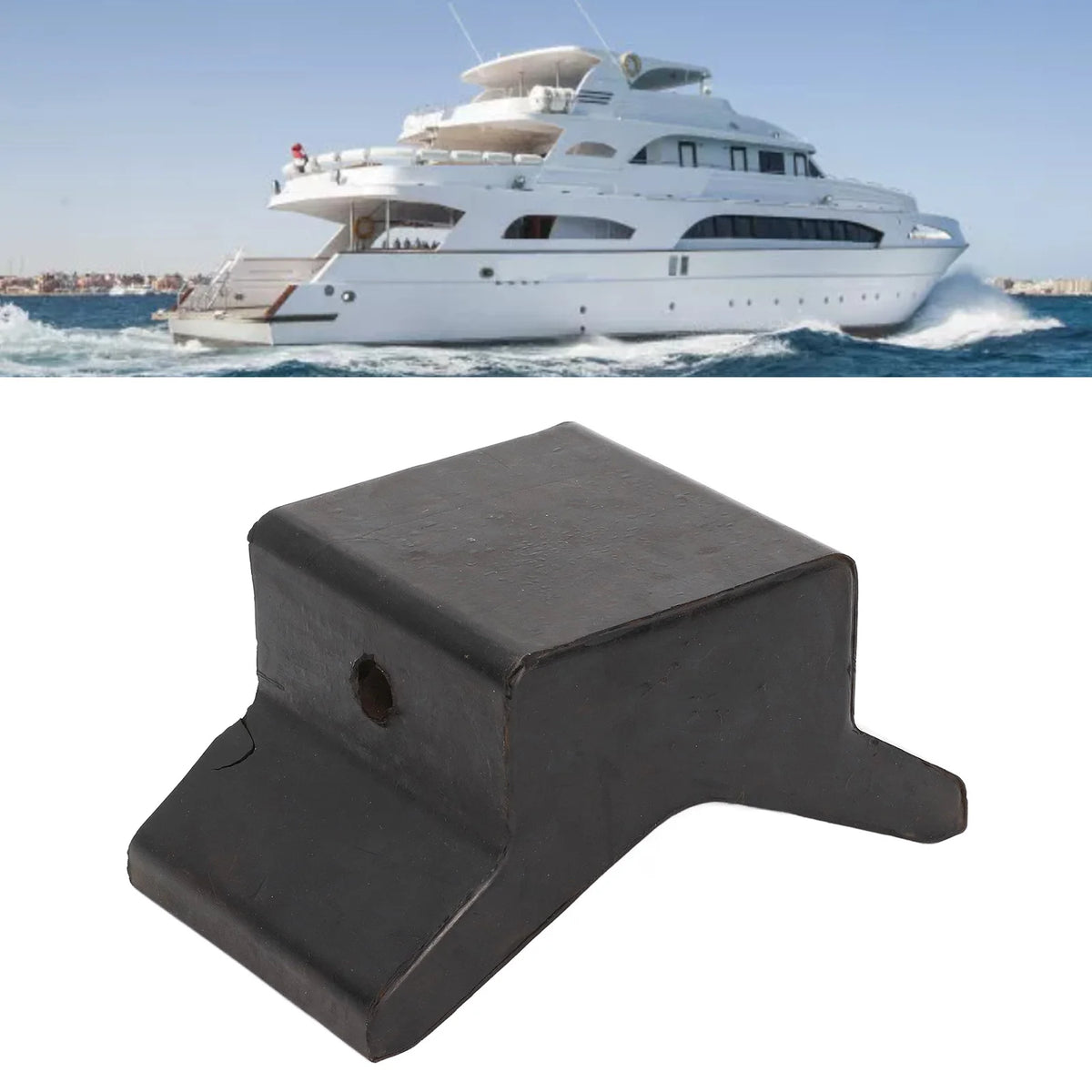 4inch Universal Rubber Bow Stop Professional Boat V Block Black for Yachts Trailers Caravans Acc - Automotive LED Light