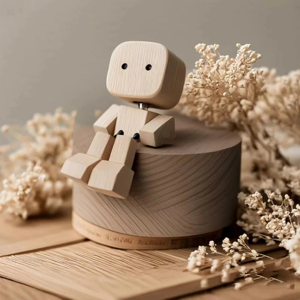 Car Dashboard Desktop Decoration Ornament New Auto Handmade Shaking Feet Wooden Doll Shaking Woo - Automotive LED Light