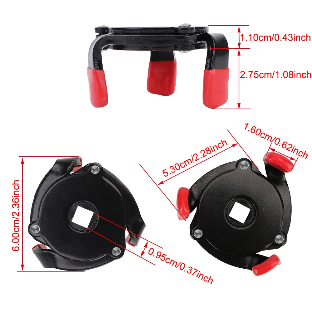 Car Oil Filter Wrench 3-Jaw Spanner Remover Repair Tools Oil Change Accessories Truck Trailer Of - Automotive LED Light