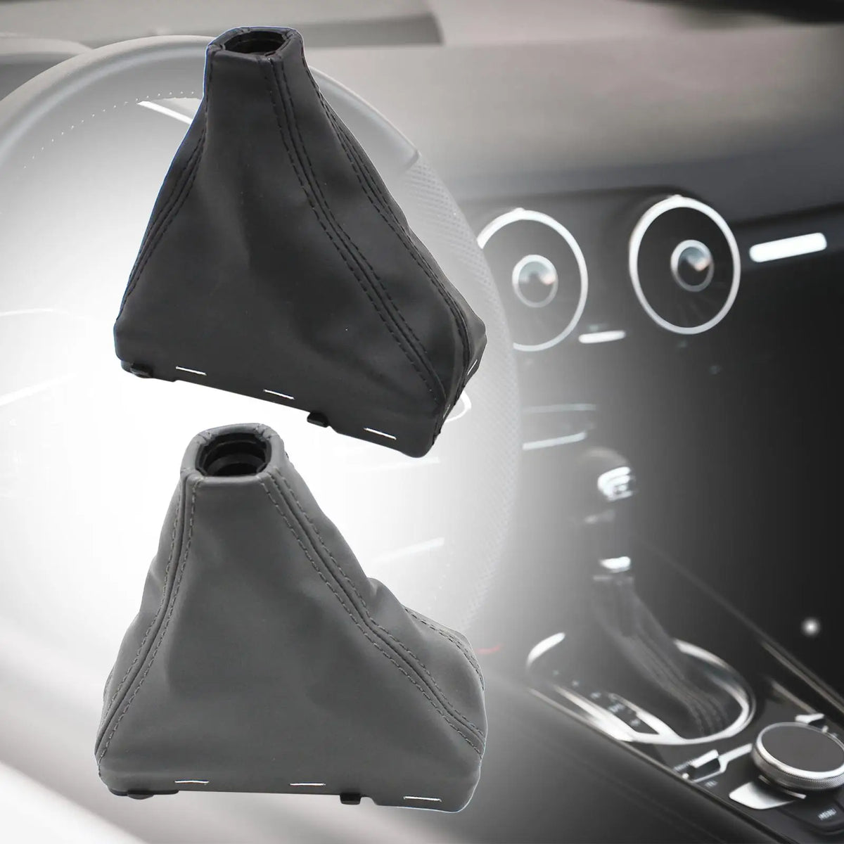 Car Gear Shifter Knob Boot Gaiter Dust Cover Shifter Sleeve, Easy Installation R for Audi A5 Q7 A3 - Automotive LED Ligh