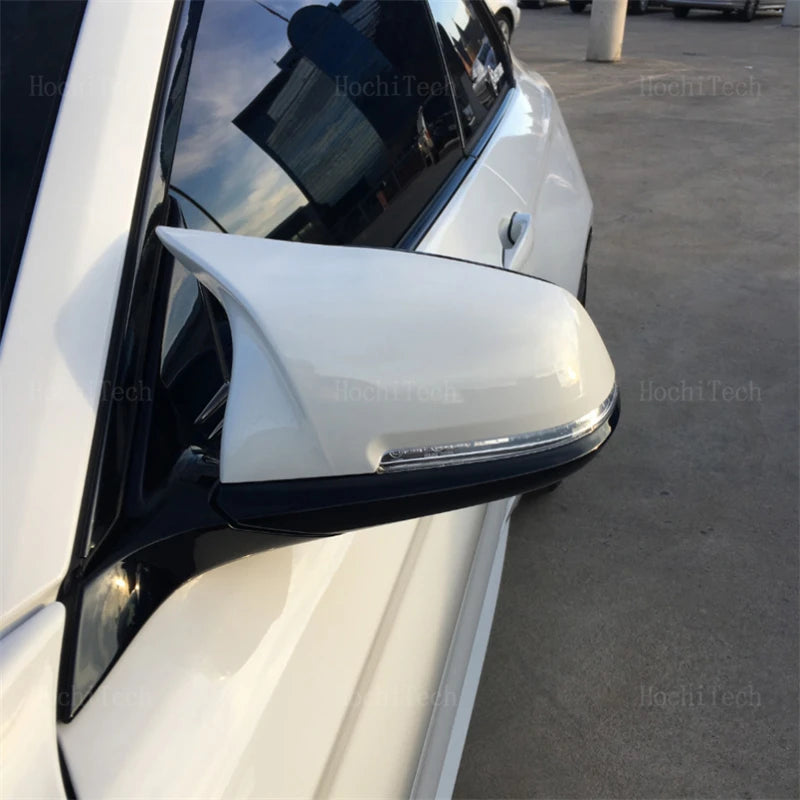 White Rearview Mirror Cap Wing Side Mirror Cover For BMW 1 2 3 3GT 4 X1 E84 M2 i for BMW F20 F22 F31 - Automotive LED Li