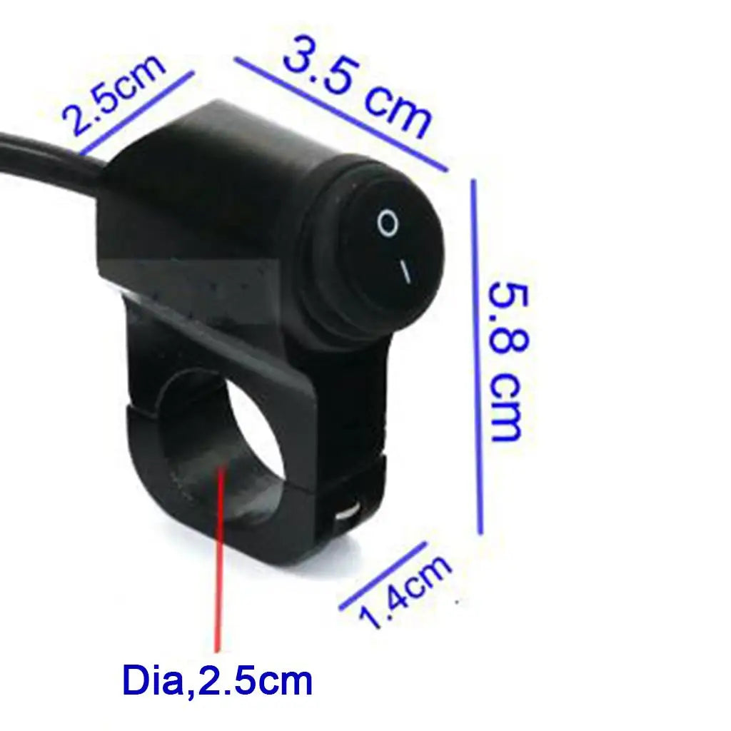 Handlebar Light on Off Switch Electric Control Alloy Waterproof for Universal Motorcycle - Automotive LED Light