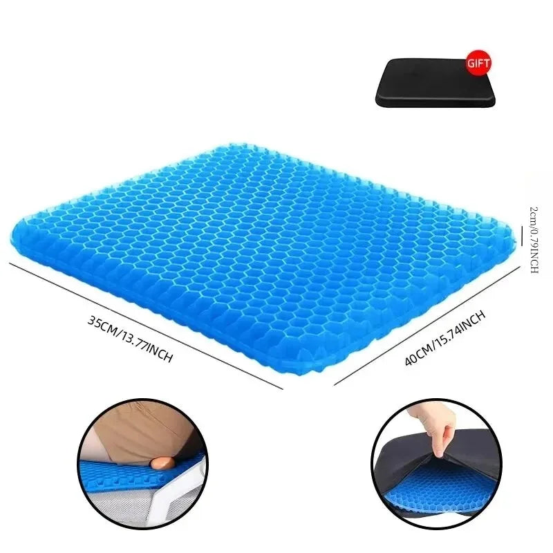 Summer Car Seat Breathable Honeycomb Designed Decompression Car Gel Seat Cushions Back Tailbone  - Automotive LED Light