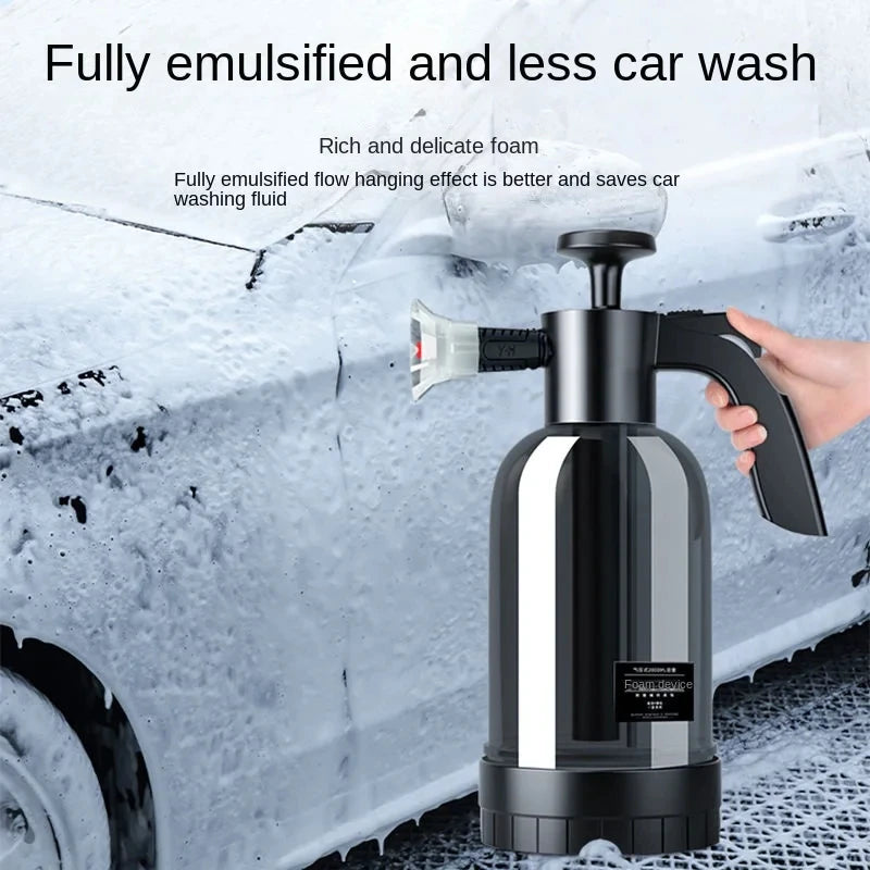 2L Hand Pump Foam Sprayer with 2 Types of Nozzle Hand Pneumatic Foam Cannon Snow Foam Car Wash S - Automotive LED Light