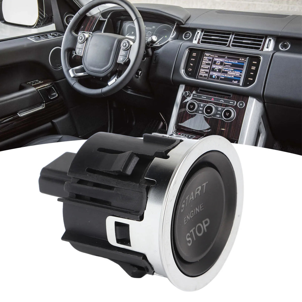 Car Push Start Button LR094038 Engine Dash Ignition Button Car Accessories Replacement for Range - Automotive LED Light
