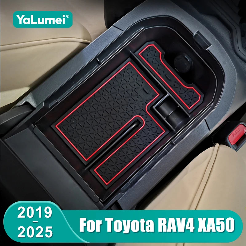 For Toyota RAV4 XA50 2019 2020 2021 2022 2023 2024 2025 Hybrid Car Armrest Storage Box Organizer - Automotive LED Light