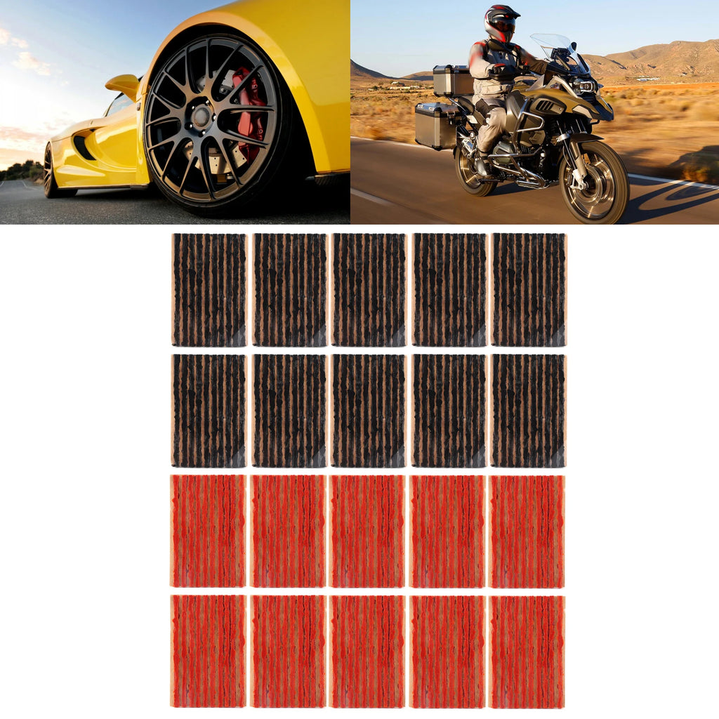 100x3mm Car Tire Repair Plug Tubeless Tyre Rubber Sealing Strip Puncture Recovery for Car Motorc - Automotive LED Light