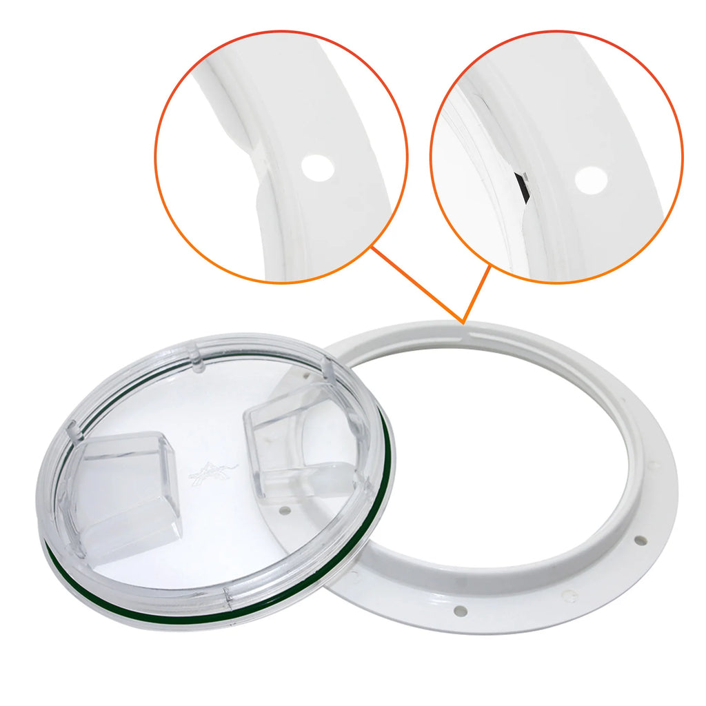 Arrival Round Deck Plate Marine Access Boat Inspection Hatch Cover Plate Cut Out ABS Plastic Ant - Automotive LED Light