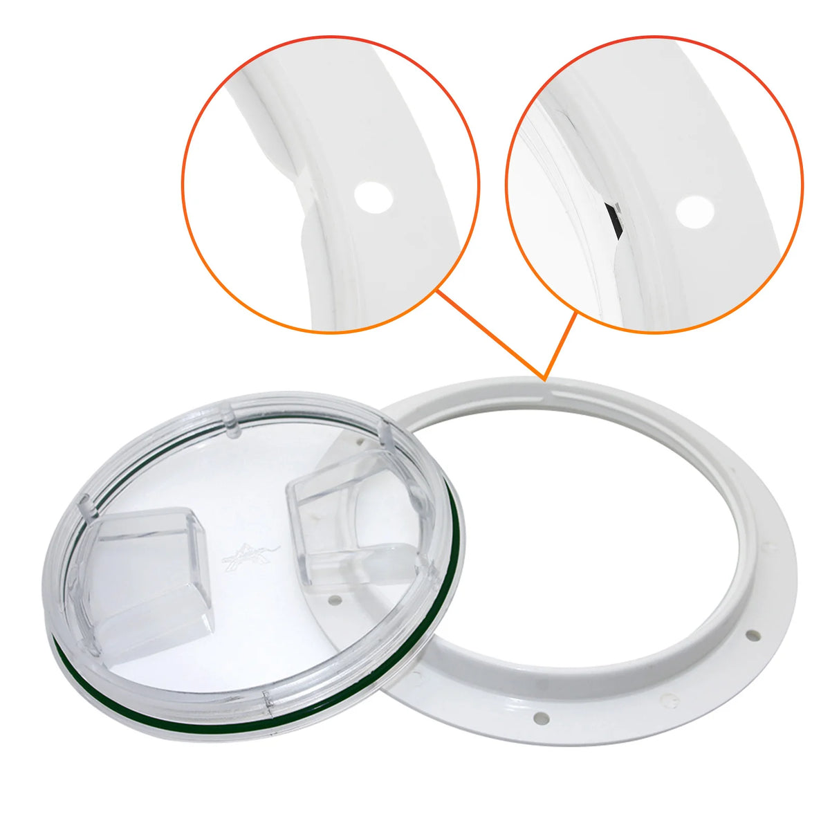 Arrival Round Deck Plate Marine Access Boat Inspection Hatch Cover Plate Cut Out ABS Plastic Ant - Automotive LED Light