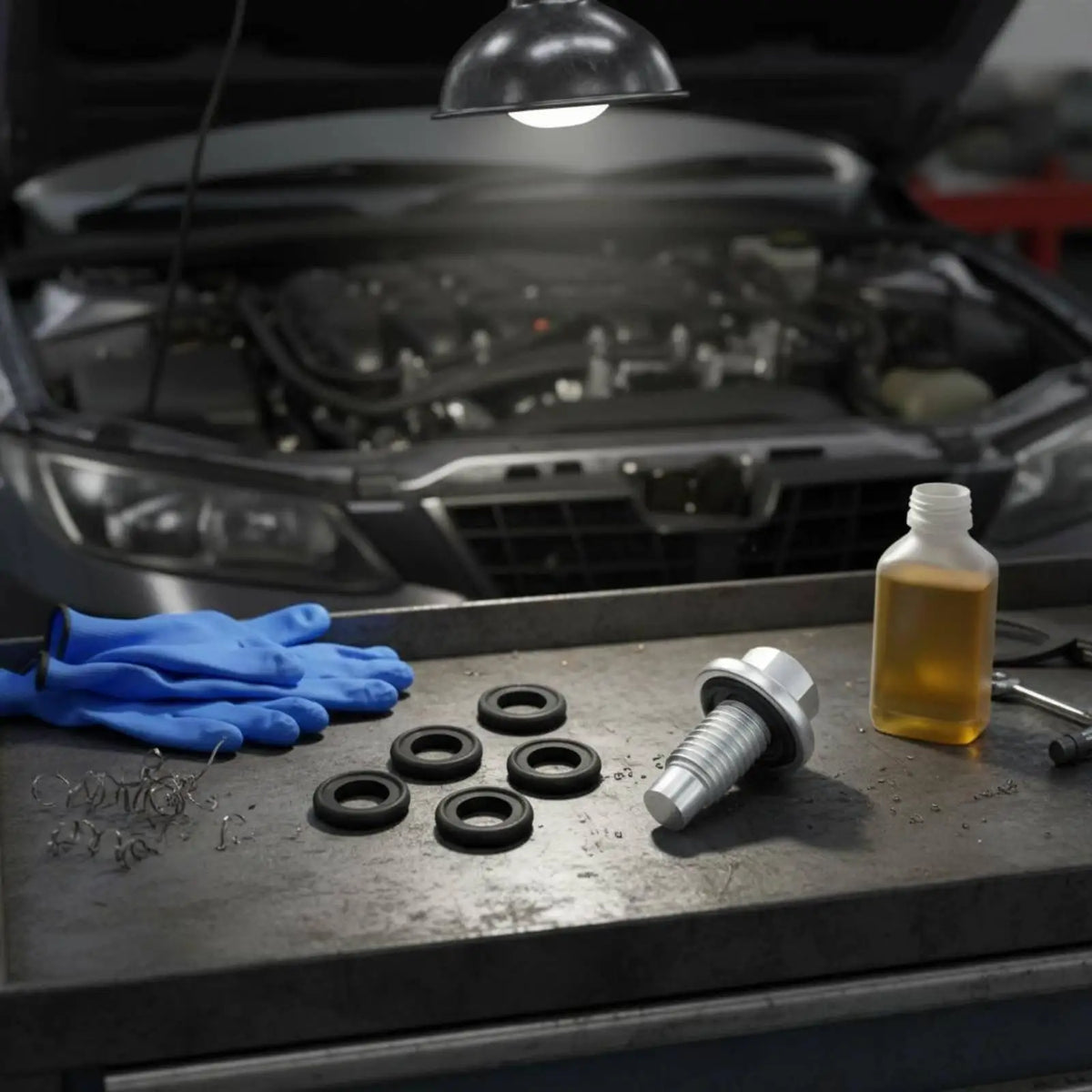 6 Pieces 12mm Oil Drain Plug Includes 5 Spare Washers Oil Drain Plug Gasket Set Zinc-Coated Auto - Automotive LED Light