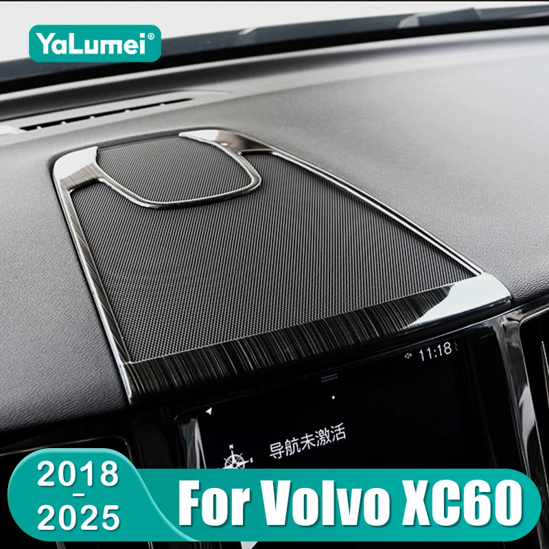 For Volvo XC60 2018 2019 2020 2021 2022 2023 2024 2025 Stainless Steel Car Dashboard Audio Speak - Automotive LED Light