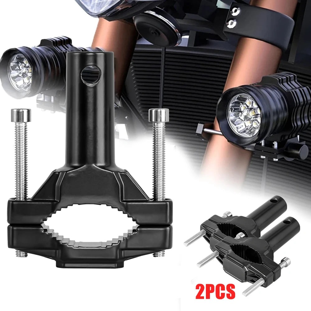 Universal Alloy Motorcycle Auxiliary Light Bracket Bumper Spotlight Clamp Holder Headlight Stand - LED Motorcycle Light