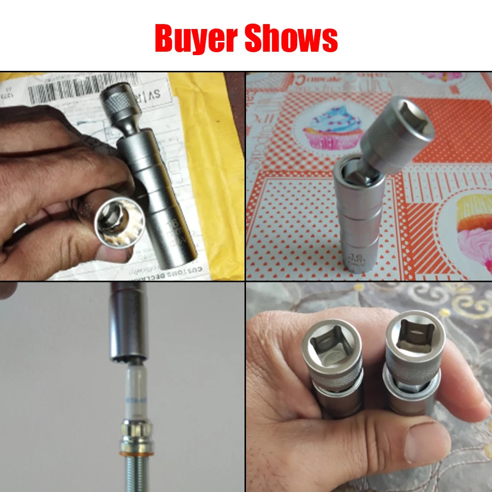 For BMW Spark Plug Spanner 14mm 16mm Socket Adapter Joint Magnetic Flexible Wrench Auto Repair T - Automotive LED Light