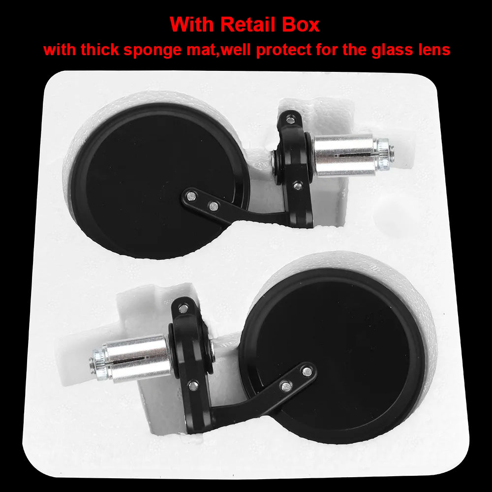 Fits For 22mm Handle Bar End Mounting Motorcycle Mirrors Auxiliary Rearview Side Mirror Motorcyc - Automotive LED Light