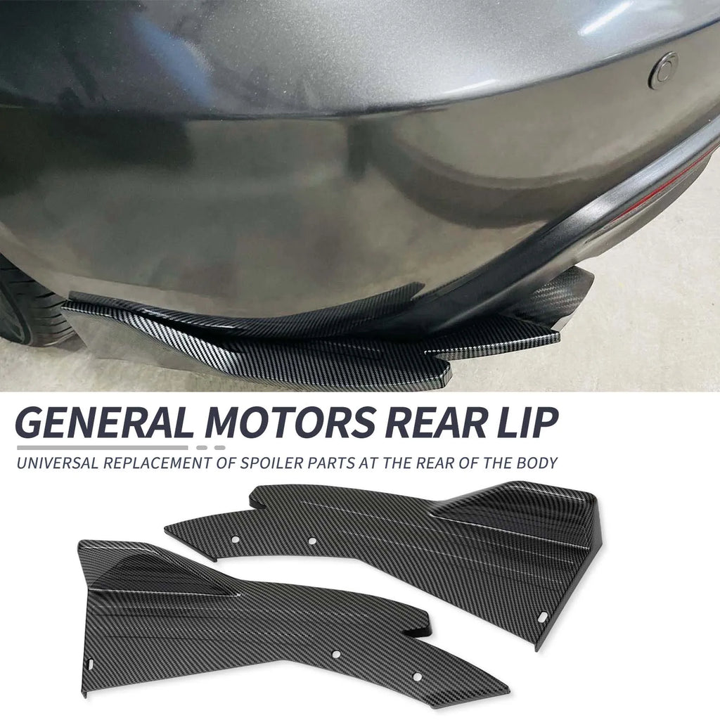 Universal Car Rear Bumper Spoiler Lip Carbon Fiber Wing Trim Protection Anti-crash Diffuser Side - Automotive LED Light