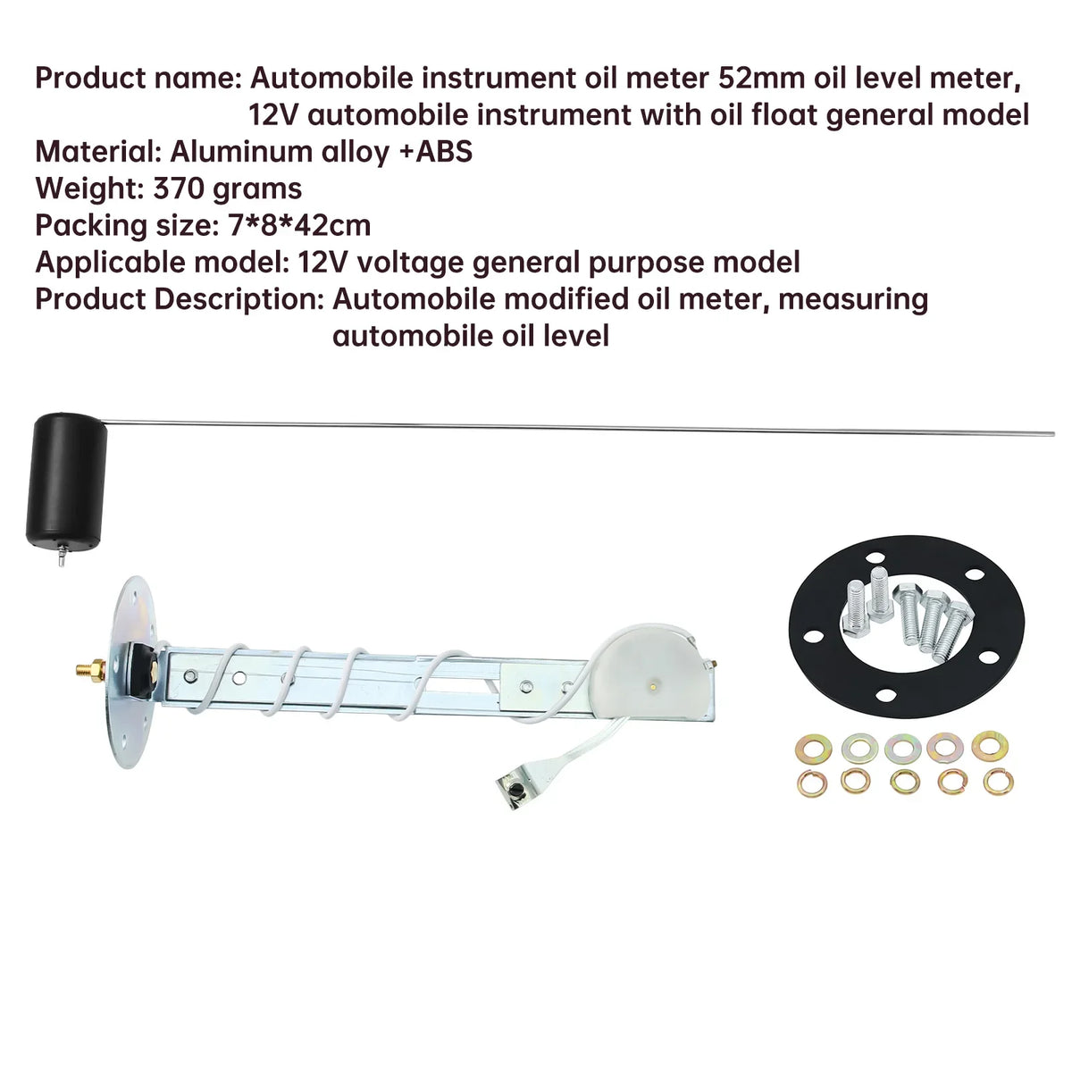 240~33ohm 52MM Pointer Gauge LED Digital Car Fuel Level Gauge White backlight with Fuel Float Se - Automotive LED Light