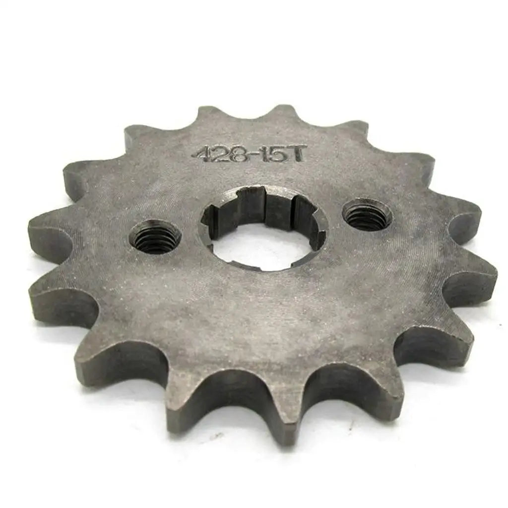 Heavy Duty 428 15T Front Chain Sprocket Pit Bike Chain Adjuster for 110cc 125cc Dirt Bike - Automotive LED Light