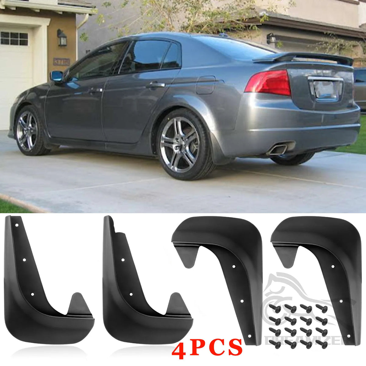 4PCS Car Mud Flaps Splash Guards Front Rear Side Mudflaps Winter Vehicle Sediment Protection Mud - Automotive LED Light