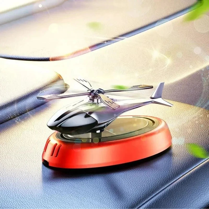 Rotating Aromatherapy Perfume Solar Car Air Freshener Perfume Helicopter Decor Interior Decor So - Automotive LED Light