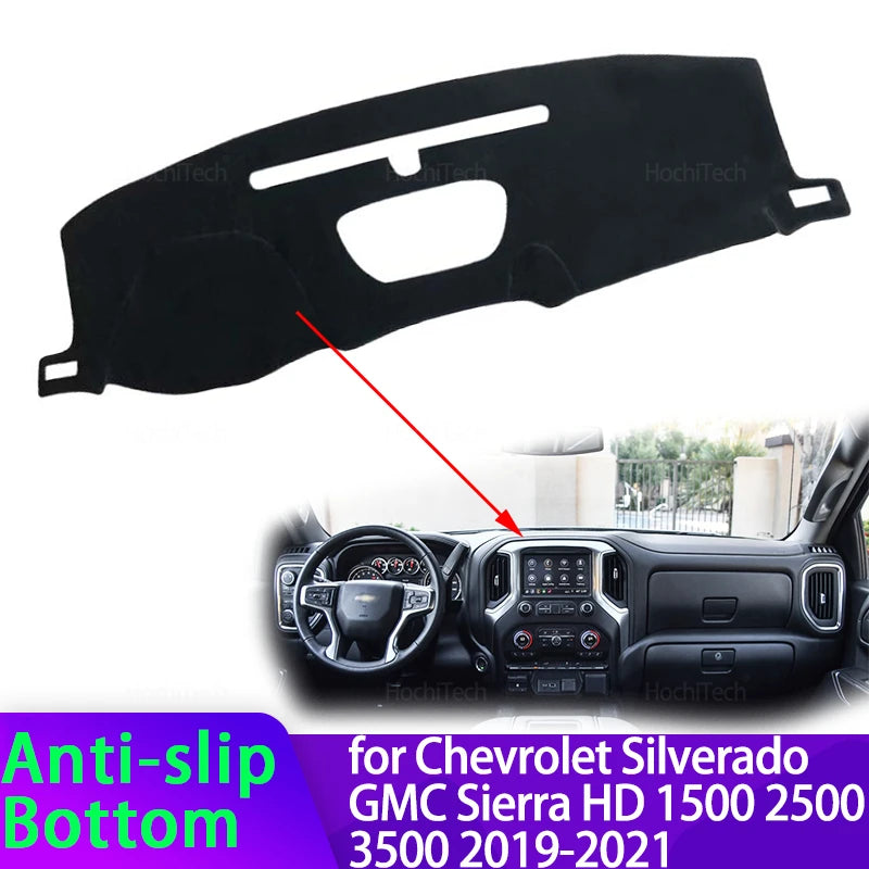 For Chevrolet Silverado GMC Sierra HD 1500 2500 3500 2019-2021 Dashboard Mat Das for Chevrolet 2019-2021 - Automotive LE