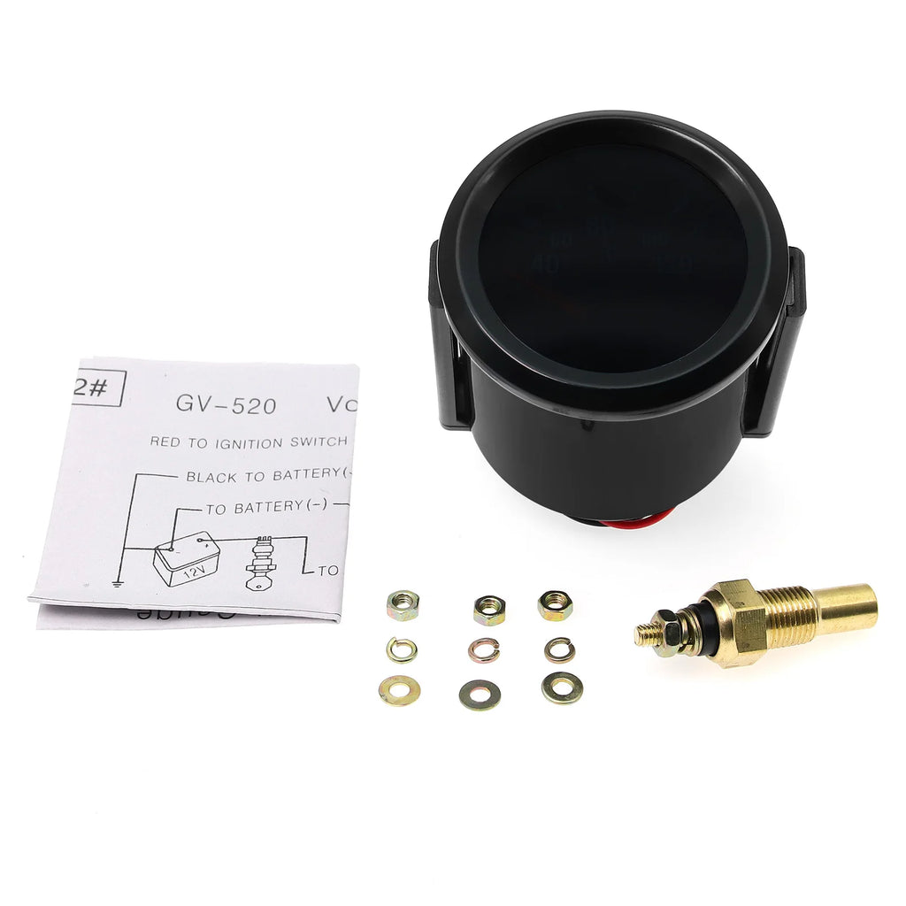 AD White Light 52mm Water Temperature Gauge + Sensor Volt Oil Temp Oil Pressure Rpm Tachometers  - Automotive LED Light