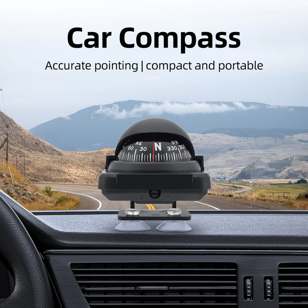 Car Dashboard Compass Mini Ball Dash Dashboard Accurate Data Car Mount Interior Accessories For  - Automotive LED Light