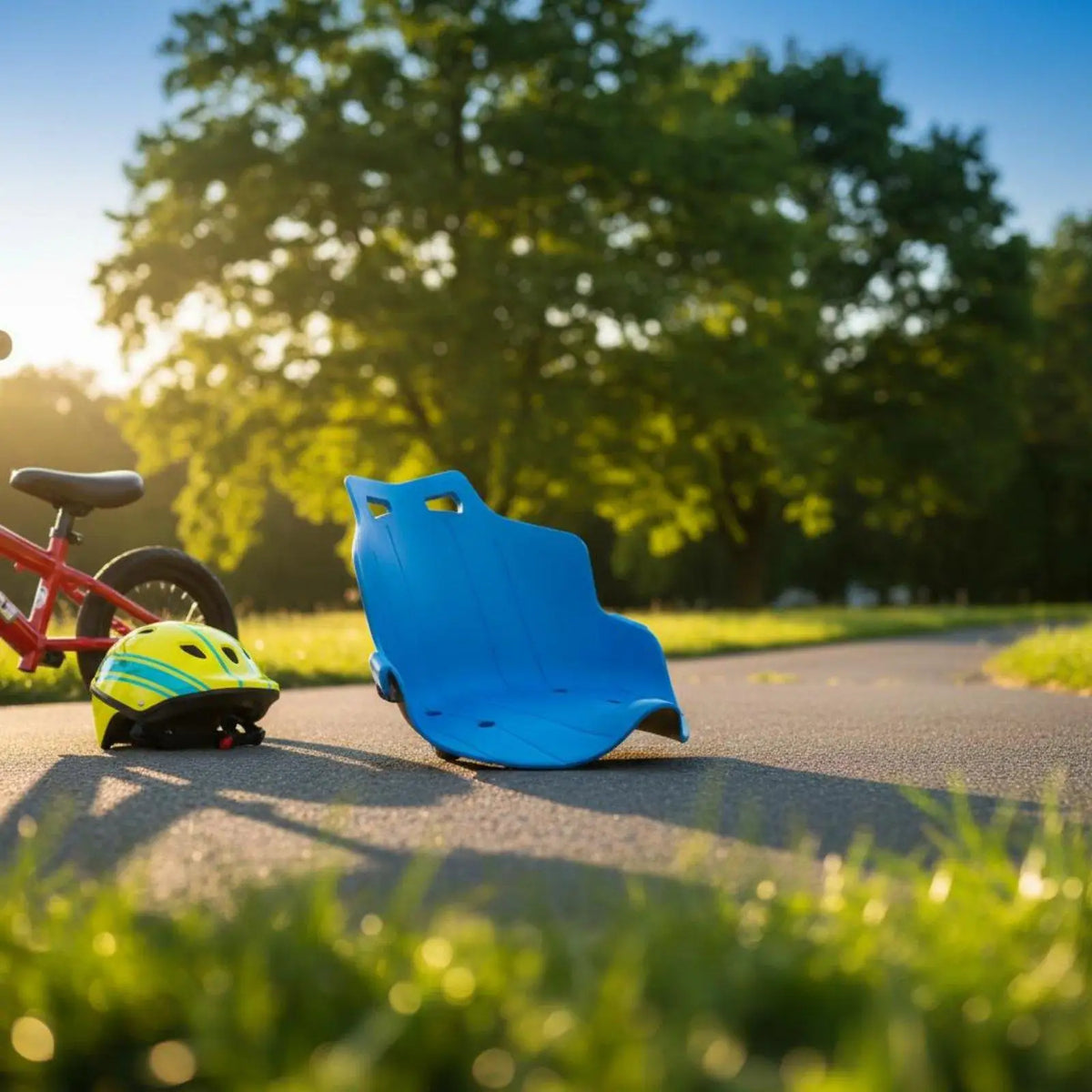 Universal Children Seat Plastic Shell Saddle for Balance Bike and Tricycle for Kids Riding - Automotive LED Light