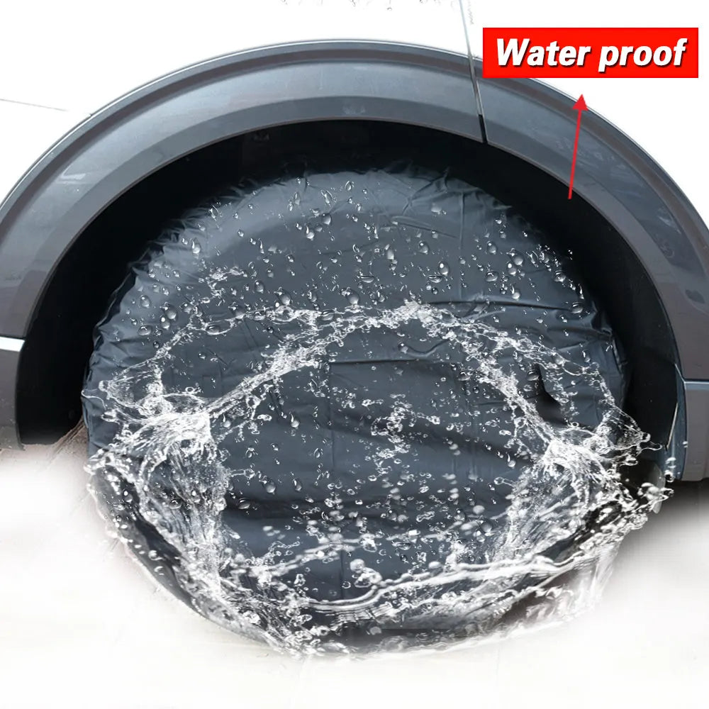 Tire Tyre Cover Tire Cover 27"-32" Waterproof Wheel Tire Tyre Black Cover for Car RV SUV Truck T - Automotive LED Light
