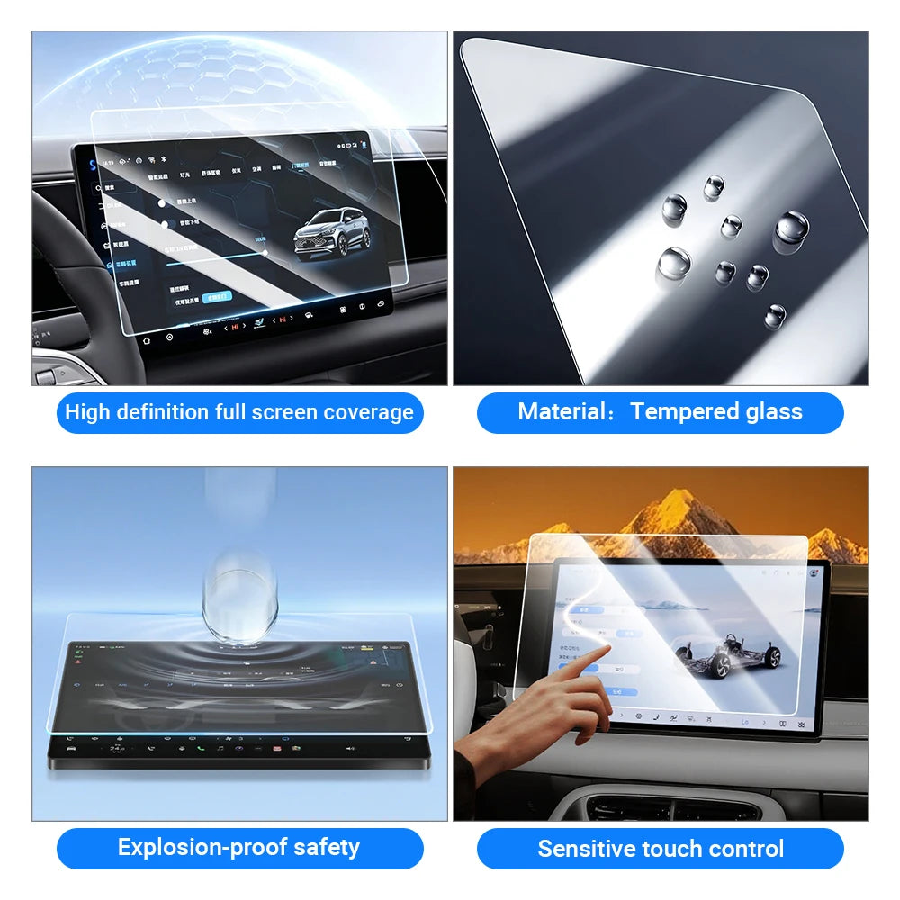 For BYD Sealion 6 DM-i 2025 2026 Car Tempered Glass Protector Film GPS Navigation Dashboard Disp - Automotive LED Light
