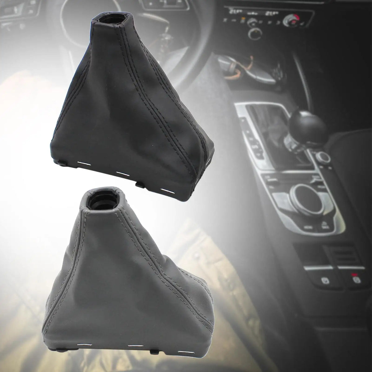 Car Gear Shifter Knob Boot Gaiter Dust Cover Shifter Sleeve, Easy Installation R for Audi A5 Q7 A3 - Automotive LED Ligh