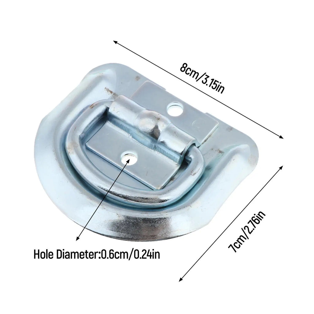 High Strength Metal D Ring Rope Chain Anchor Tie Down Rings Recessed Hook for Truck Loading Area - Automotive LED Light