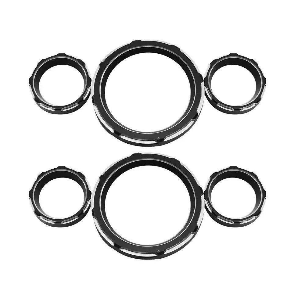 6Pcs Motorcycle Speedometer Gauge Burst Bezel Trim Kit For Harley Touring Electra Glide CVO Ultr - Automotive LED Light