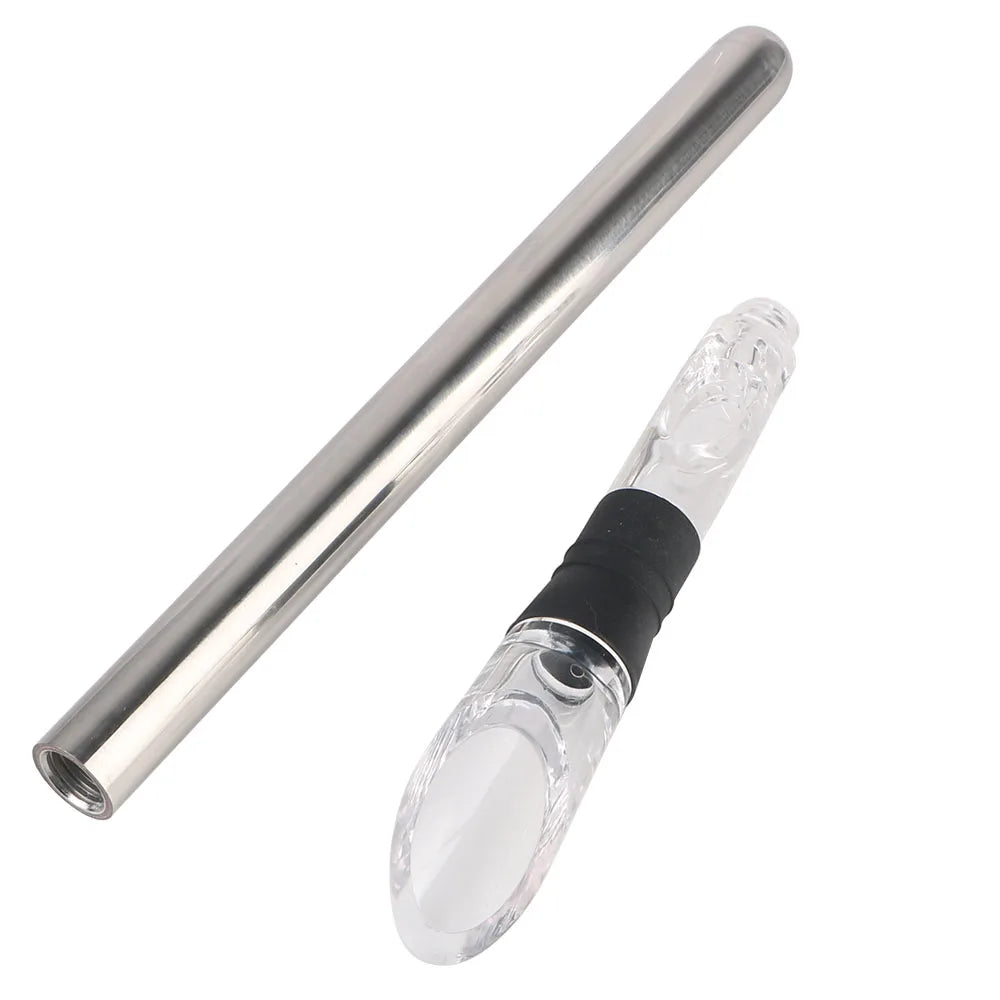 4 in 1 Stainless Steel Frozen Stick Beer Chiller Stick Wine Cooling With Wine Pourer+Stopper+Cut - Automotive LED Light
