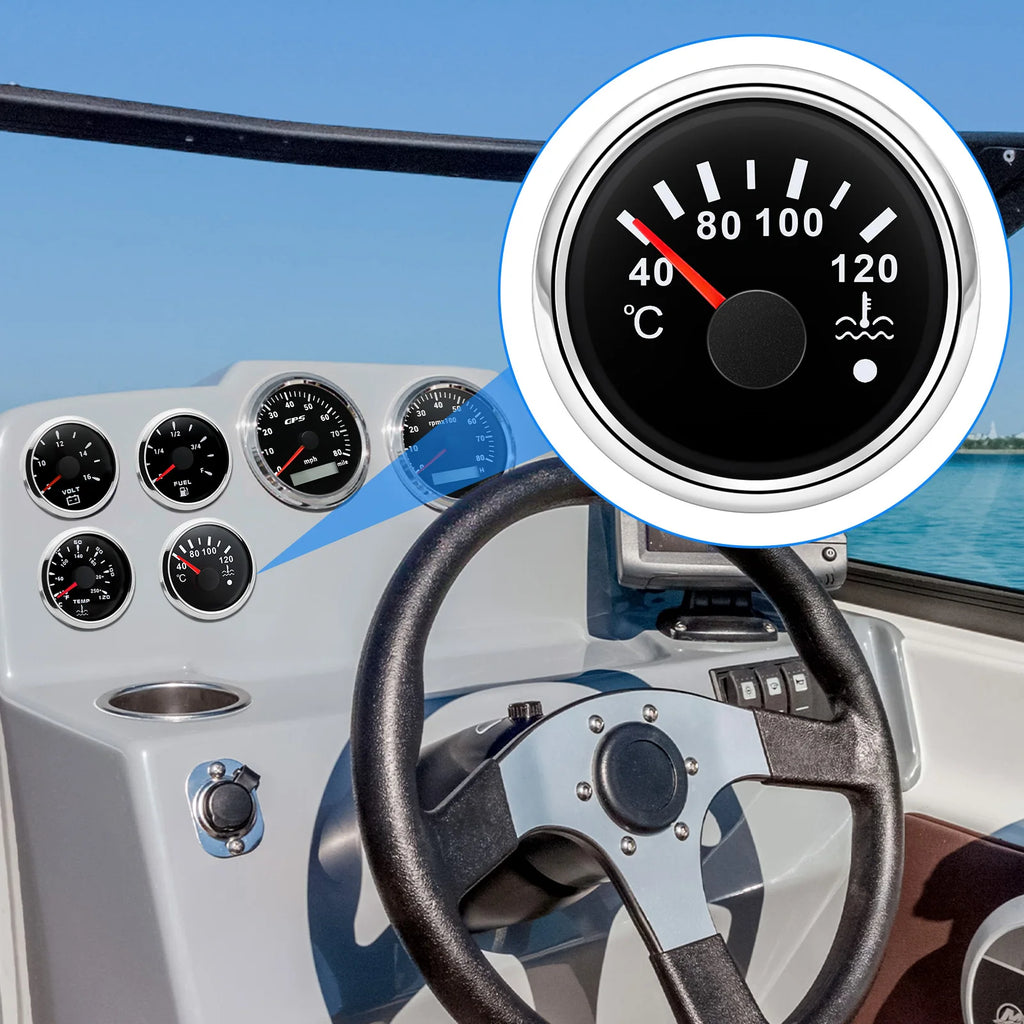 High Quality 52 mm 40~120 Celsius Boat Car Digital Water Temperature Gauge Auto Car Water Temp M - Automotive LED Light