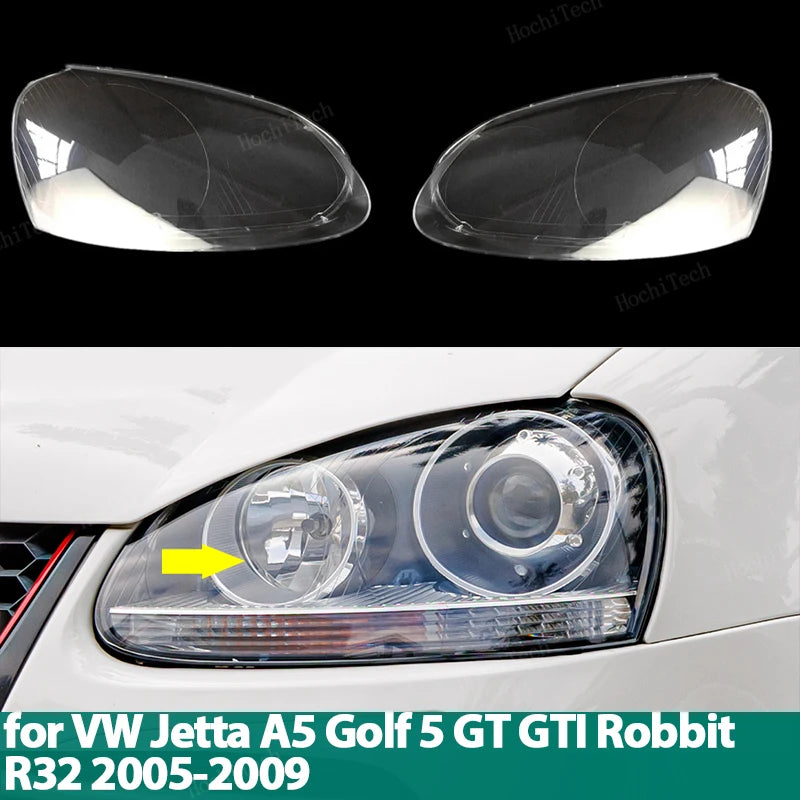 For VW Golf 5 MK 5 Jetta A5 GT GTI R32 2005-09 Car Headlamp Cover Headlight Lens for VW R32 A5 - Automotive LED Light