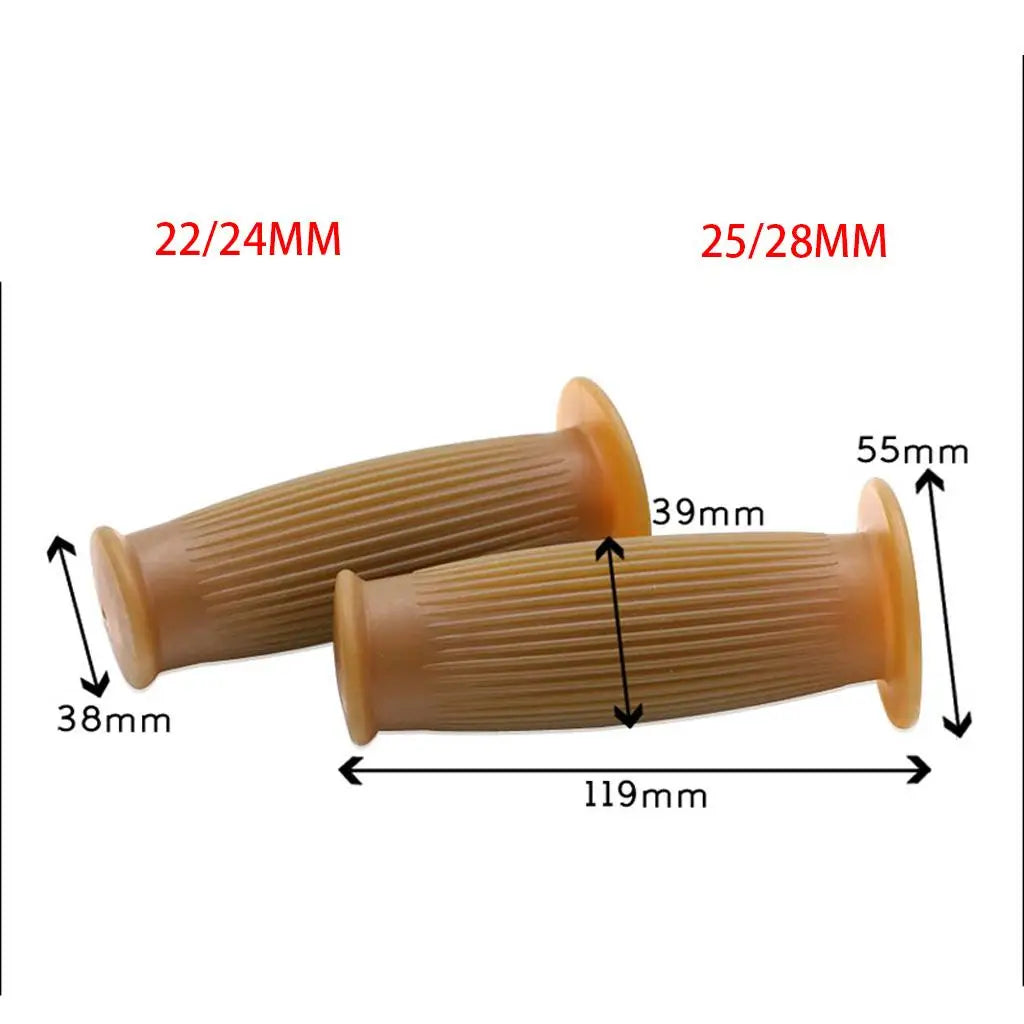 Motorcycle Handlebar Accessory Rubber Hand Grips Retro Style Non Slip for Chopper Bike - Automotive LED Light
