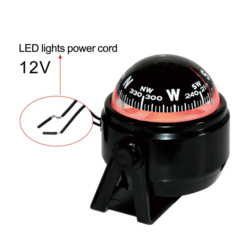 Sea Marine Pivoting Compass Electronic Navigation Compass Camping Gear LED Light Compass Guide B - Automotive LED Light