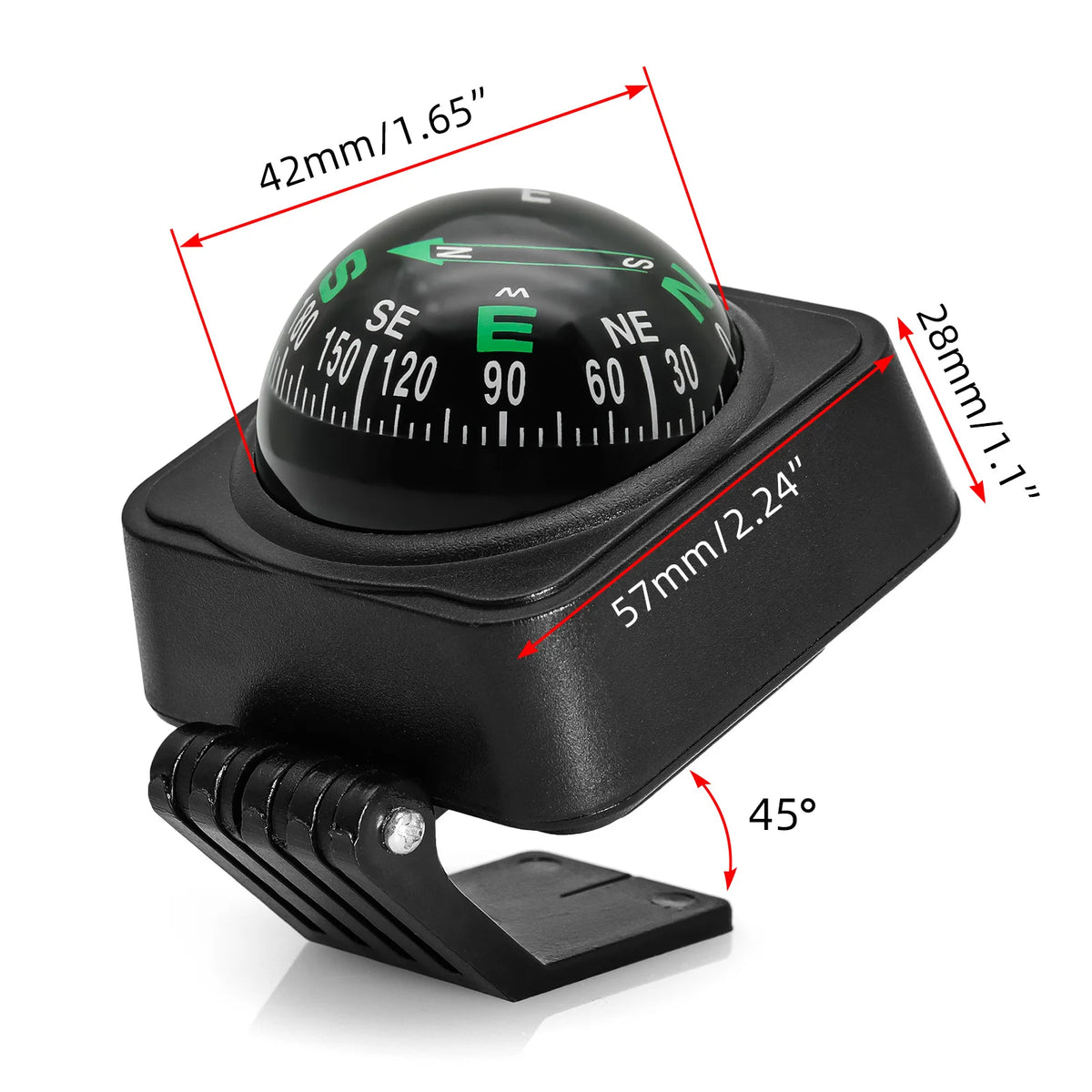 AD Outdoor Compass Navigation Dashboard Car Compass for Auto Car Boat Cycling Hiking Direction P - Automotive LED Light